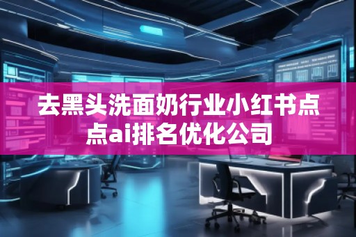 去黑頭洗面奶行業小紅書點點ai排名優化公司