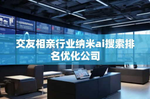 交友相親行業納米ai搜索排名優化公司